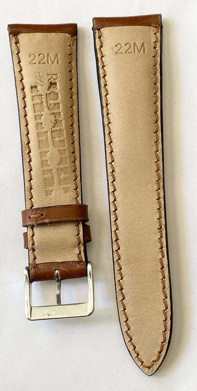 ROIS1931 CHICAGO Shell Cordovan 22/20mm Leather Watch Strap in COGNAC