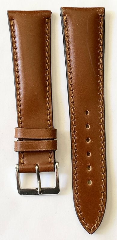 ROIS1931 CHICAGO Shell Cordovan 22/20mm Leather Watch Strap in COGNAC