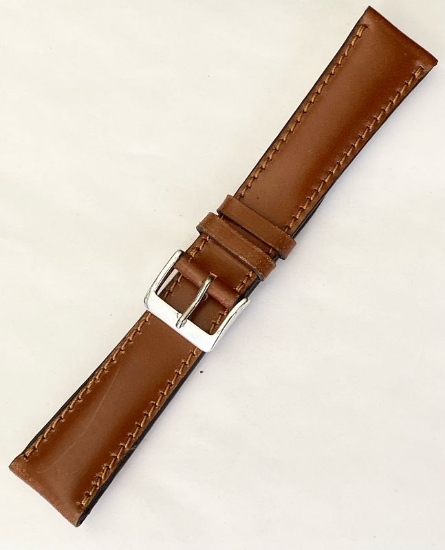 ROIS1931 CHICAGO Shell Cordovan 22/20mm Leather Watch Strap in COGNAC