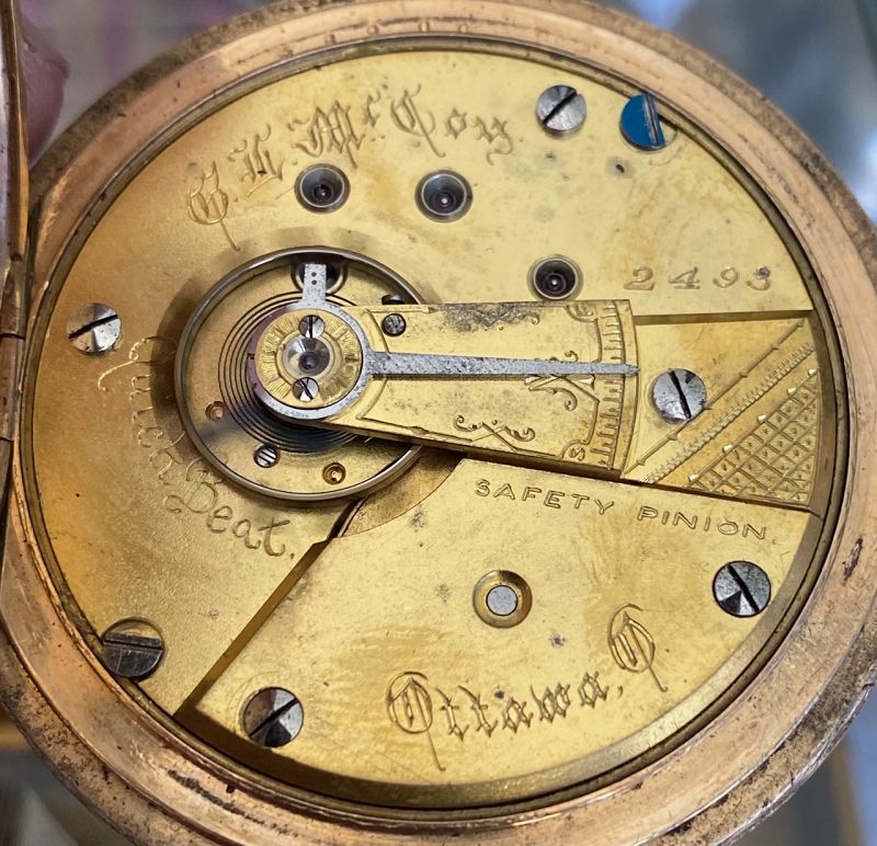 FEDONIA WATCH Co. Jewelers PRIVATE LABEL G.L. McCoy, OTTAWA No. 2493