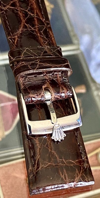 Rolex DATEJUST SERIES 16mm Steel Buckle 20mm Genuine Tobacco Crocodile