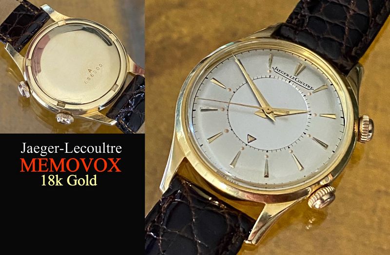 Jager-LeCoultre MEMOVOX Alarm 18k GOLD Screw Back Circa:1960