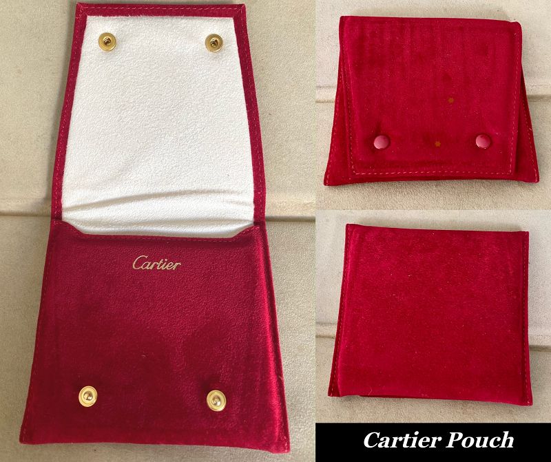 CARTIER RED SWEDE POUCH 110m by 120mm Genuine Cartier Material