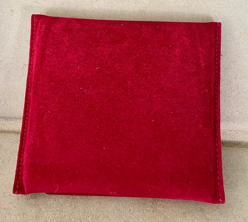 CARTIER RED SWEDE POUCH 110m by 120mm Genuine Cartier Material