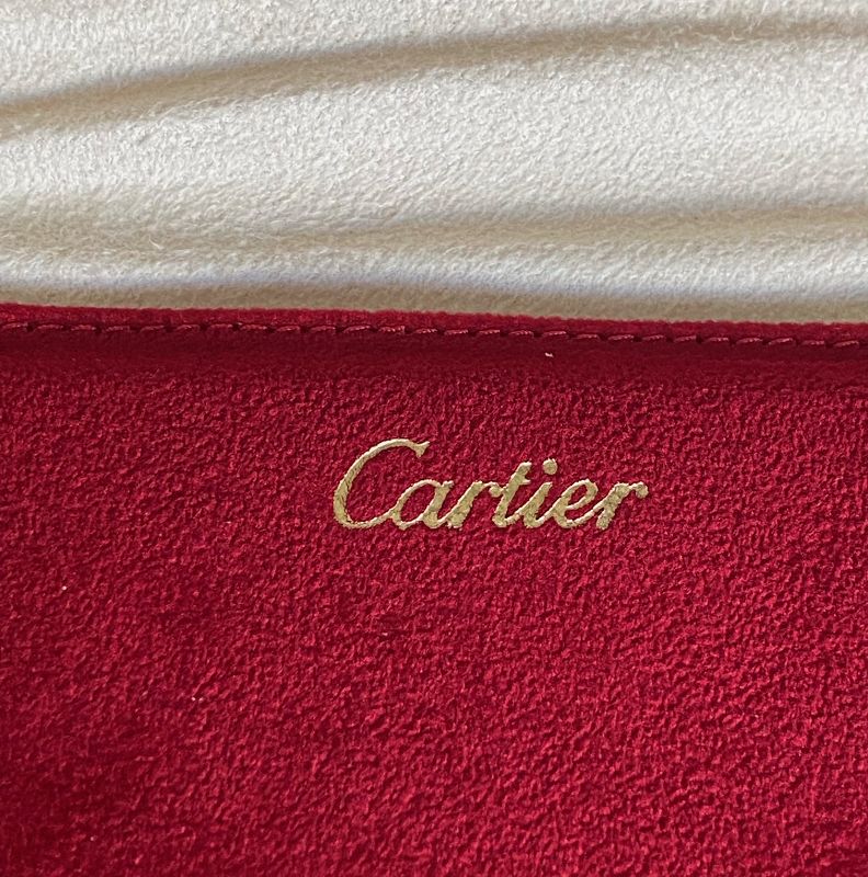 CARTIER RED SWEDE POUCH 110m by 120mm Genuine Cartier Material