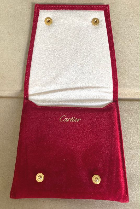 CARTIER RED SWEDE POUCH 110m by 120mm Genuine Cartier Material