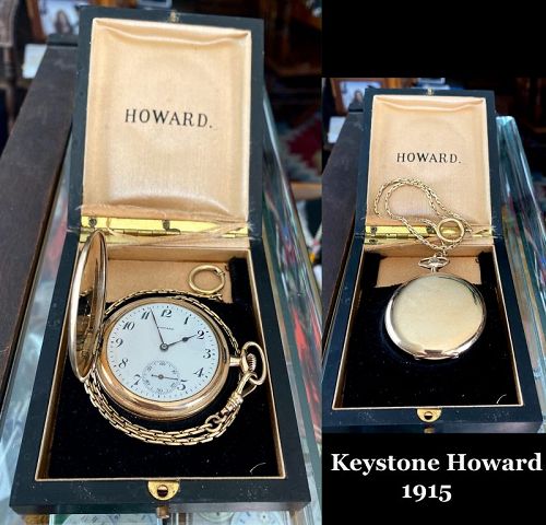 Keystone HOWARD 12 Size Hunting 17j Presentation Box & Chain 1915