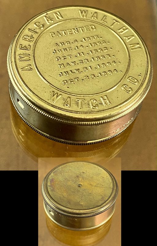 AMERICAN WALTHAM WATCH Co. Gilt MOVEMENT GILT TIN 12 Size, 1885