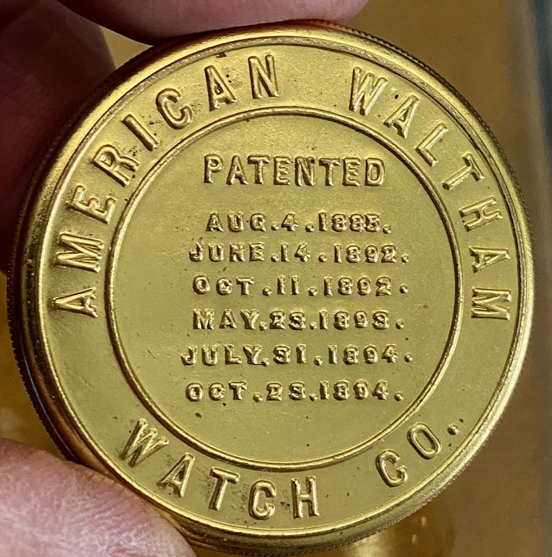 AMERICAN WALTHAM WATCH Co. Gilt MOVEMENT GILT TIN 12 Size, 1885
