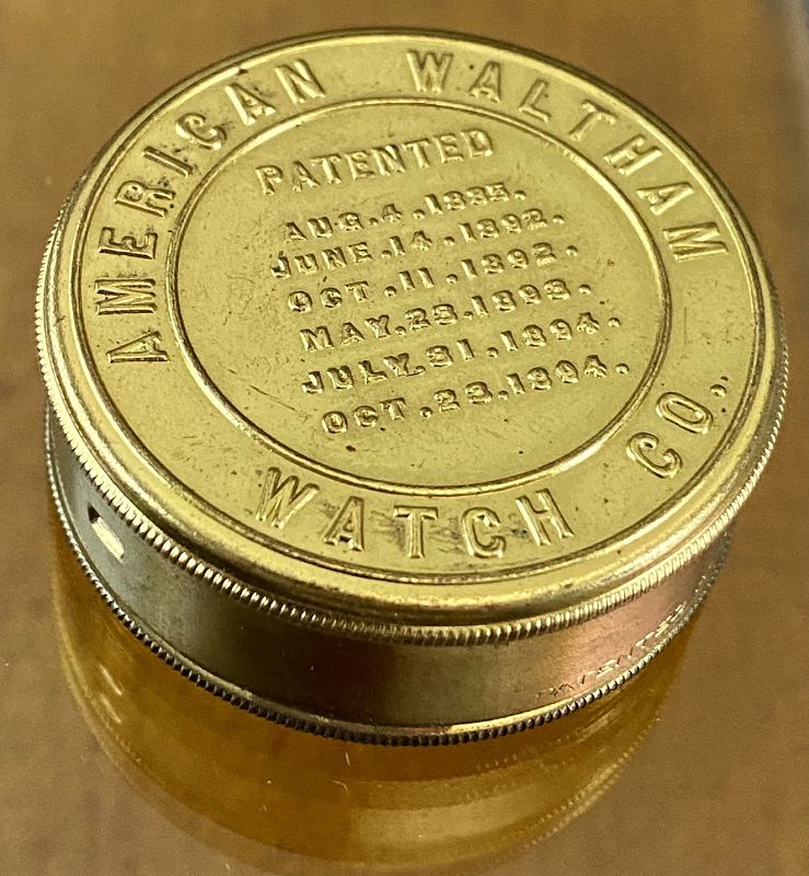AMERICAN WALTHAM WATCH Co. Gilt MOVEMENT GILT TIN 12 Size, 1885