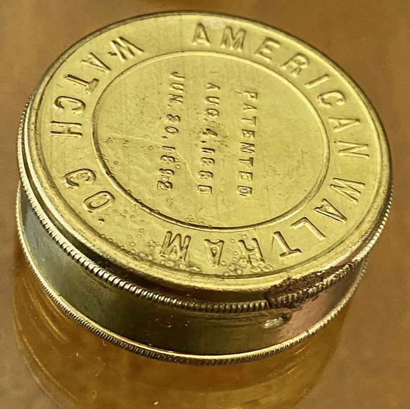 AMERICAN WALTHAM WATCH Co. 6 Size Gilt Movement Tin Pat'd 1885-1892