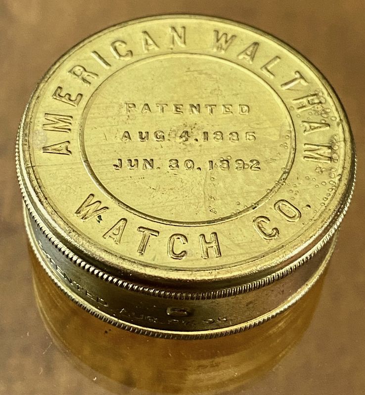 AMERICAN WALTHAM WATCH Co. 6 Size Gilt Movement Tin Pat'd 1885-1892