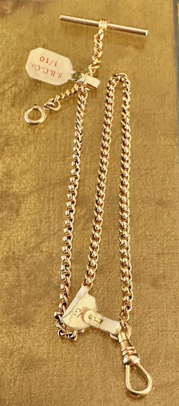 Double Ring Theme GF Vest Chain &amp; T-Bar C: 1896 Champlin Co.