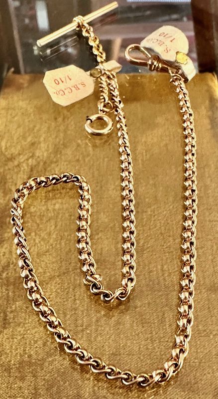 Double Ring Theme GF Vest Chain &amp; T-Bar C: 1896 Champlin Co.