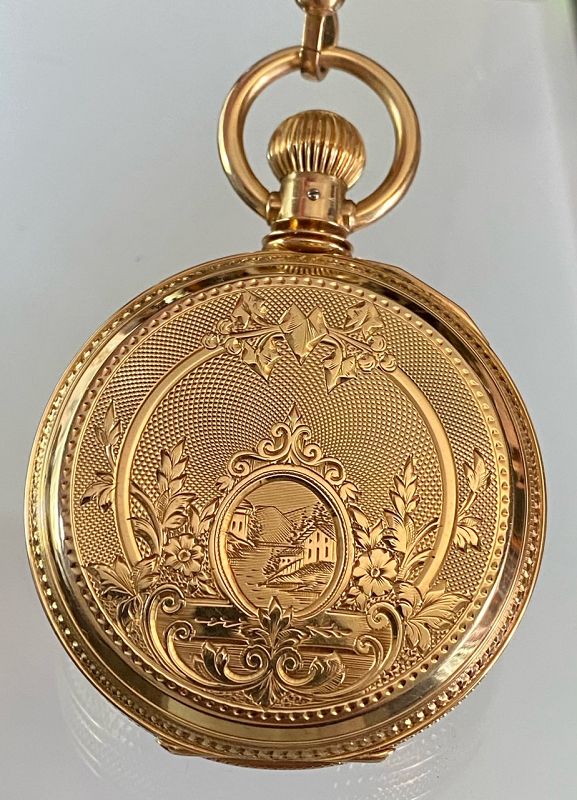 ELGIN National W.Co. 18k GOLD EXPOSITION ENGLISH original Hunting 1879