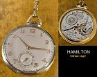 HAMILLTON Pocket Watch Grade 917 Mint, original with Chain Circa: 1947