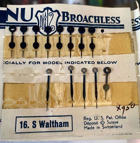 WALTHAM 16 Size Railroad Grade Bold Blued Single Set of Hands 1905