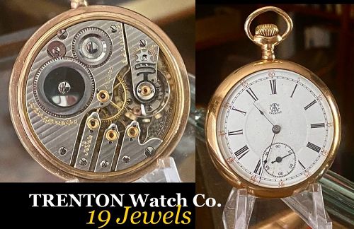 TRENTON WATCH Co. 19 Jewels 16 Size Scarce High Grade 1910