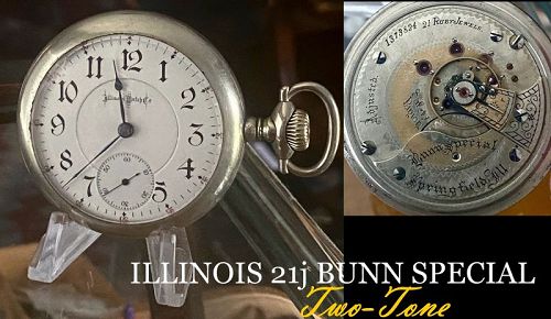 ILLINOIS 21 Jewel BUNN SPECIAL TWO-TONE HUNTING MODEL 1921