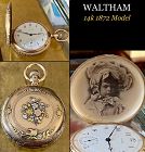 WALTHAM 1872 Model 16j 14k GOLD MULTI 16 Size Fired Image