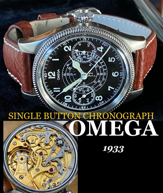 **OMEGA Single Button CHRONOGRAPH 45mm Pocket Conversion 1933