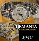 LEMANIA CHRONOGRAPH 30 Minute Register original Bracelet 1940