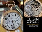 ELGIN 21j VERITAS 18s WIND INDICATOR Hunting Model Converted Dial 1903