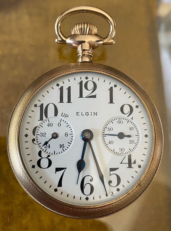 ELGIN 21j VERITAS 18s WIND INDICATOR Hunting Model Converted Dial 1903