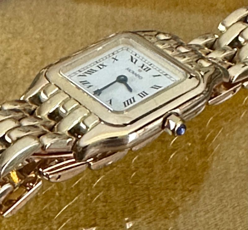 Ladies MOVADO AVISO 14k GOLD Bracelet Wrist White ROMAN Dial 22mm
