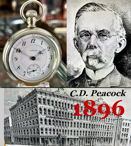 ELGIN 21j C.D. PEACOCK 1896 Rare contract Dial C.D. Peacock Museum