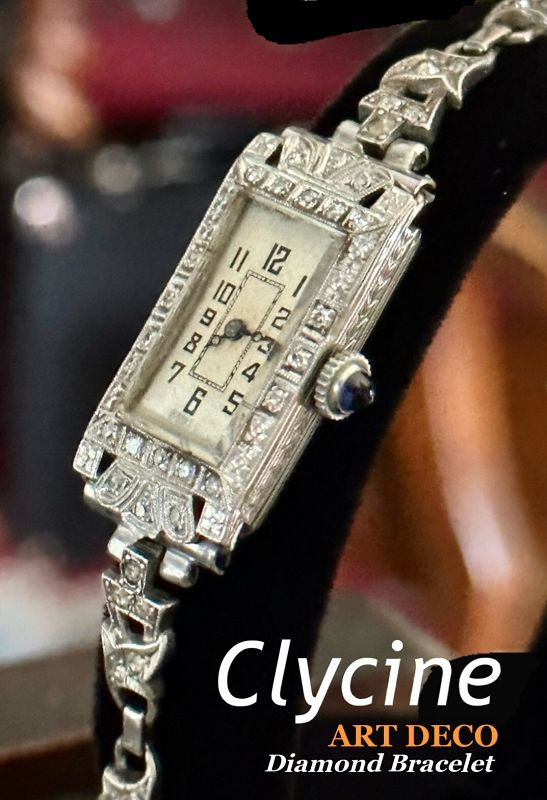 CLYCINE Watch Co. Ladies 18k WHITE GOLD DIAMOND BRACELET 1923.