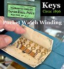 Pocket Watch Winding KEYS OEM 6 unused Keys Circa: 1896