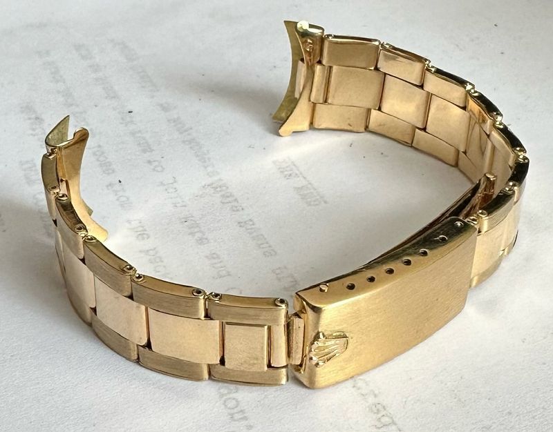 ROLEX 18k GOLD Riveted Link Deployment Bracelet 19mm Ref. 57 DATE