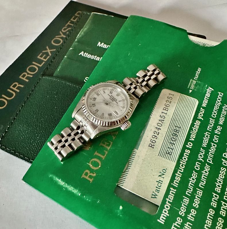 ROLEX Ladies DATE all STAINLESS STEEL Box &amp; Papers Ref. 69240