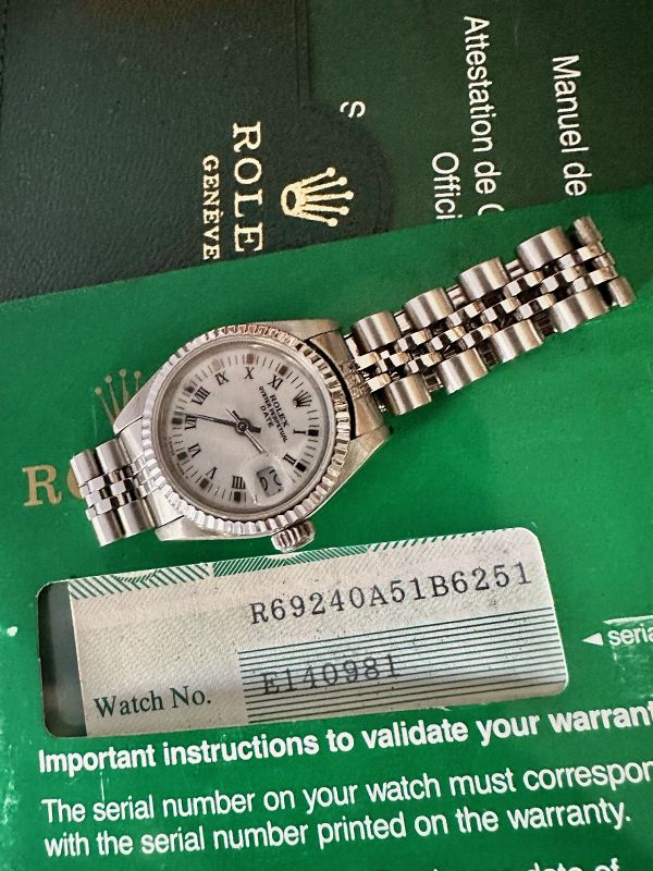 ROLEX Ladies DATE all STAINLESS STEEL Box &amp; Papers Ref. 69240