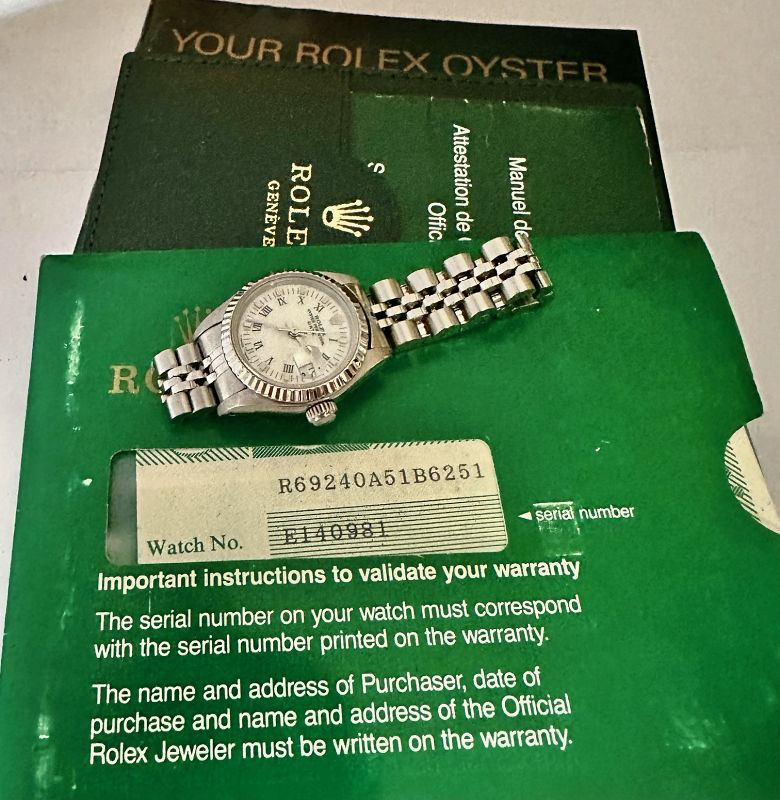 ROLEX Ladies DATE all STAINLESS STEEL Box &amp; Papers Ref. 69240