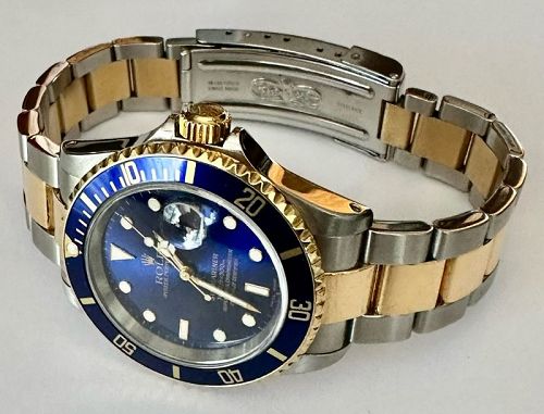 ROLEX SUBMARINER 2-Tone 18k/SS 16613Box & Papers 2000 OEM