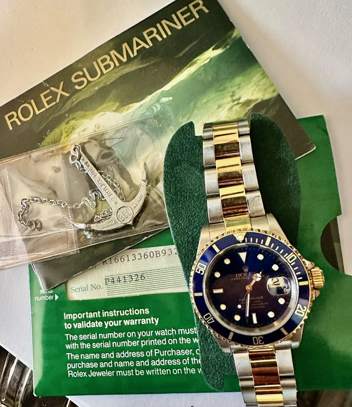 ROLEX SUBMARINER 2-Tone 18k/SS 16613Box &amp; Papers 2000 OEM