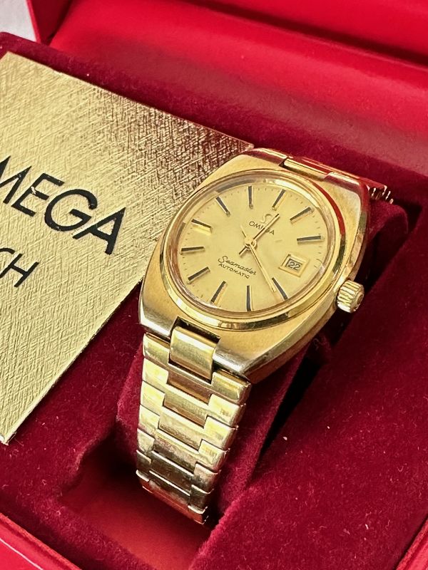 Omega Automatic SEAMASTER Ladies DATE Gold Plaque 27mm Ref. 5956