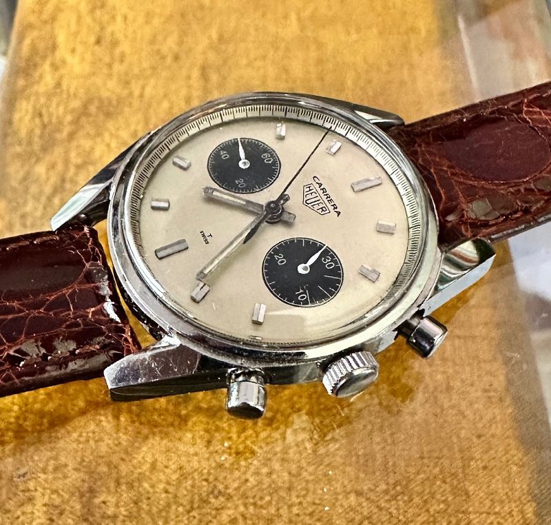 HEUER CARRERA Stainless BIG EYE Chronograph 36mm 1960