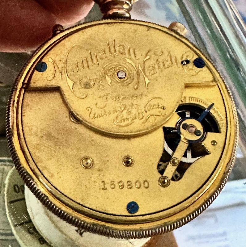 Manhattan Watch Co. 2 Button STOP WATCH GF Screw Back &amp; Bezel Enamel D