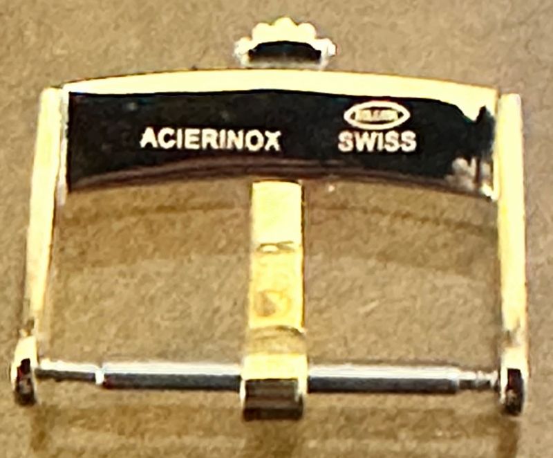 ROLEX 18mm Yellow Logo Buckle Laser marked: ROLEXSA ACIERINOX SWISS