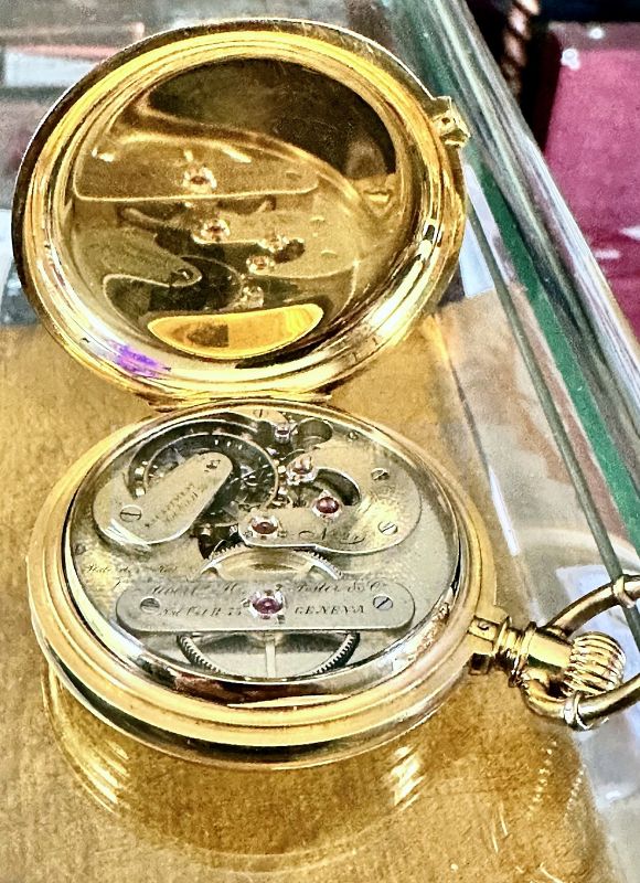 Albert H. Potter &amp; Co., Geneva  18k GOLD No. 25 Pocket Chronometr 1884