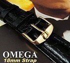 Omega 16mm Gold Logo Buckle 18mm Croc Calf Strap C:1965