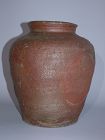 Storage jar, Iga ware, stoneware with ash glaze, mingei, Japan