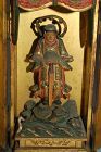 Zushi shrine, Myoken bosatsu and sword on back of turtle-dragon, Japan