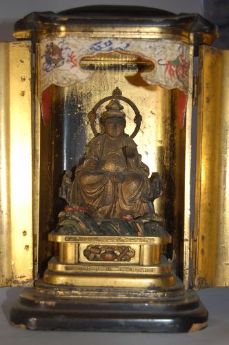 Zushi, Buddhist shrine, sculpture of deity Shichimen Daimyojin, Japan