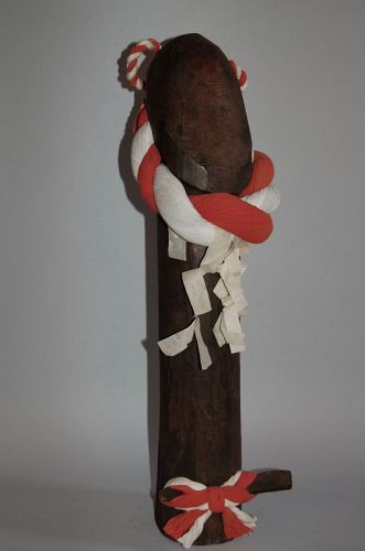 Wooden phallic symbol, for fertility shrine or festival, mingei, Japan