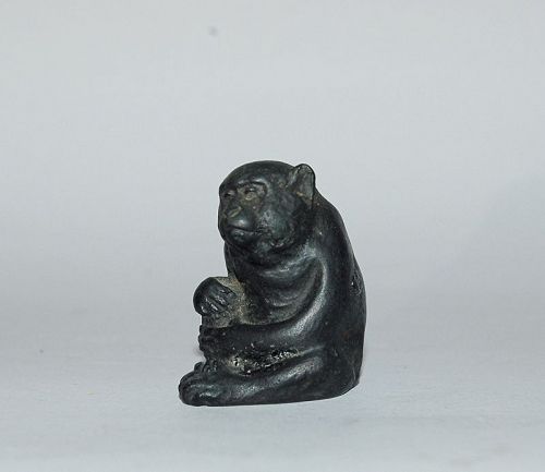 Small bronze okimono of a sitting monkey, for Yamanaka & Co., Japan