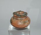 Red Raku ware chaire tea caddy, attr. to Kichizaemon X Tannyu, Japan